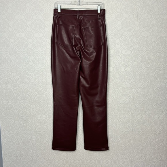 Abercrombie & Fitch Curve Love Vegan Leather 90s Straight Pants Brown Red 29 8 - Picture 10 of 10